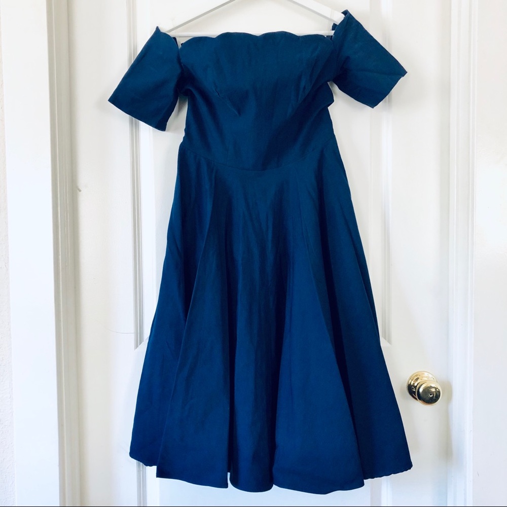 Belle Poque Vintage Style Scalloped Swing Dress S - Picture 3 of 4
